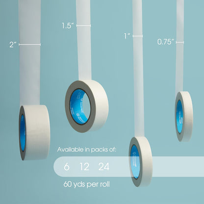 Spartan Industrial - 1.5" X 60 yd Masking Tape for Construction, Painting, Crafts, and More - 24 Rolls of Removable Tape, 5.5 Mil