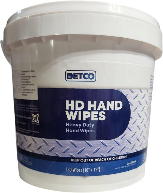 Hand and Tool Wipes, Heavy Duty Tool Cleaning Wipes, Hand Cleaning Wipes, Degreasing, Waterless Hand Cleaner, Dual Surface, Work Surface Wipes - 130 Count