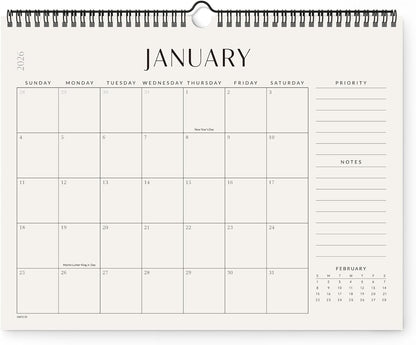 Jotsome Wall Calendar 2025-2026, Monthly Wall Calendar From Now to December 2026 14.2x11.2 inch for Home and Office, Easy Planning