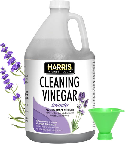 HARRIS Cleaning Vinegar All Purpose Household Surface Cleaner, 128oz (Lavender) with Easy Fill Funnel