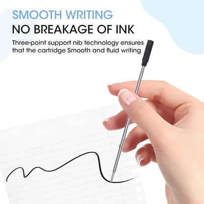 0.7 mm Ballpoint Ink Twist Pen Refills, 15 Pcs Medium Point Metal Smooth Writing Replaceable Ink Refill, Stationery Compatible for Cross Ballpoint Replacement (4.6in M) (Black+Red+Blue, 15)