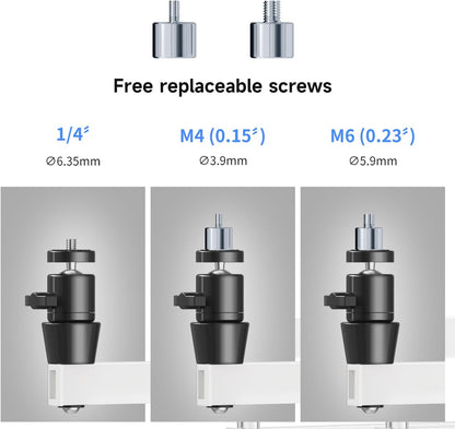 suptek Universal Foldable Projector Wall Mount - Adjustable Bracket for Projectors, Compatible with 1/4", M4 & M6 Screws, Heavy-Duty & Space-Saving Design, White, MA1330YTW