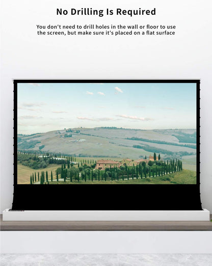 VIVIDSTORM-Screen Projector S 72 inch Motor Rollable Foldaway Portable Screen with White Cinema PVC, 4k 3D HD Gaming/Office Room,Compatible with Standard Projector,VWSDSTW72H