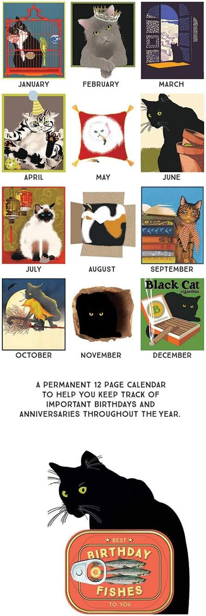 Linnea Design Cat Birthday & Anniversary Perpetual Calendar for Important Family Dates Special Event Calendar Reminder