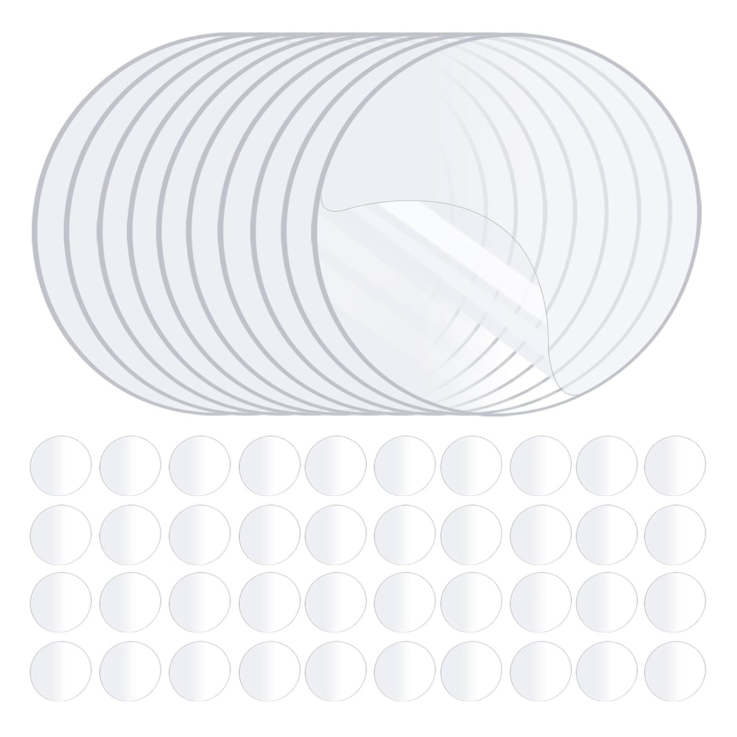 50PCS Heavy Duty Double Sided Adhesive Mounting Circle Tape- Waterproof,Strong Adhesion,Clear, High Strength,No Residue Removability for Hanging,Wall Mounting, Home Decor,Adhesive for Shower