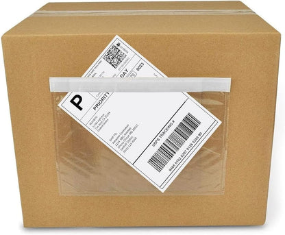Shipping Labels Sleeves, Packing Slip Envelope Pouches 7.5" x 5.5" Packing List Mailing Envelopes with Clear Self-Adhesive (50 Pack)