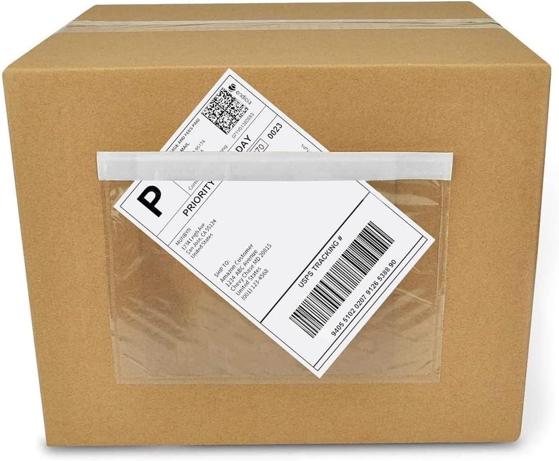 Coopaty 6" x 9" Adhesive Packing List Envelopes Clear Plastic Mailing Shipping Envelope Pouch (50 Bags)