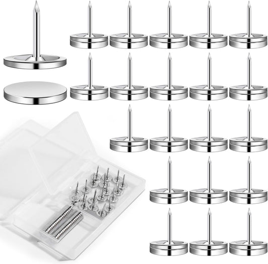 rhinocats Magnetic Push Pins, 20 Sets Magnet Thumbtack for Wall Bulletin Board Strong Decorative Pushpins Clip for Map Picture Hanging Kit Poster Holder