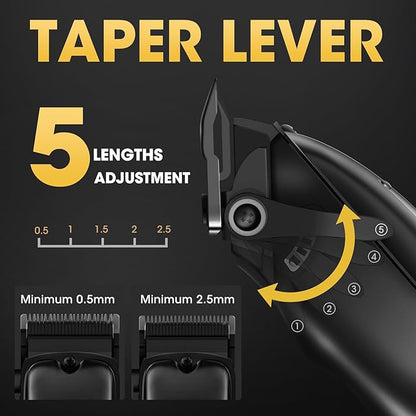 4 in 1 Hair Clippers for Men, Professional T-Blade Trimmer, Electric Foil Shaver, Nose Hair Trimmer, Cordless, LCD Display, Grooming Kit(Black)