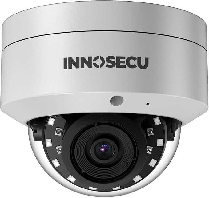 5MP Security PoE Camera, Outdoor Dome IP Surveillance Camera IK10, Built-in Mic, 2.8mm Lens Wide Angle 110°, Night Vision 100ft, Human&Vehicle Detection, No PT Supported, IND5GR54A (White)