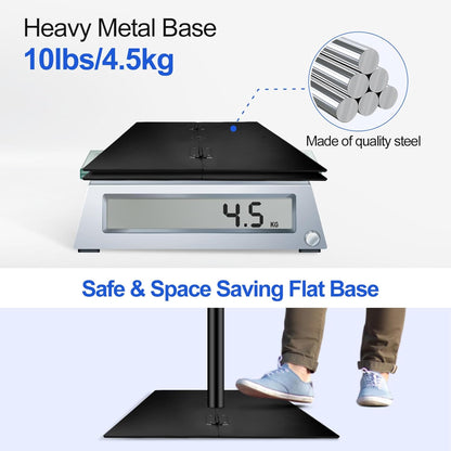 EMART Backdrop Stand, 10x10ft Width Adjustable Photography Background Support Poles with Heavy Duty Flat Base, Photo Metal Steel Pipe and Drape Frame Kit for Parties Birthday Wedding - Black