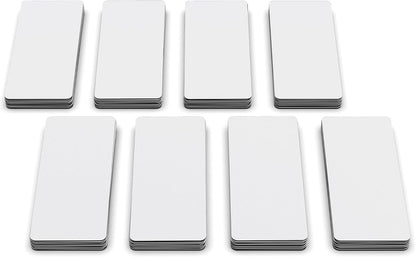 Dry Erase Magnetic Labels 2.8 x 1.2 in, Dry Erase Magnets, 60-Pack, White Erasable Write-On All-Purpose Labels, for Office, Education, Home, Whiteboard, Magnetic Name Tags