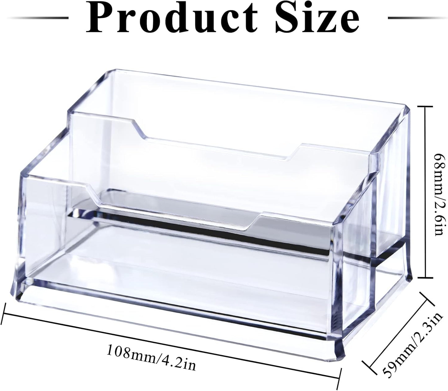 Clear Acrylic Business Card Holder,2 Tier Premium Acrylic Clear Business Card Holder Stand for Desk Fits 100 Business Cards