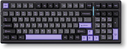G98 PRO Wireless Mechanical Keyboard, Tri-Mode Connection Gaming Keyboard, Hot Swappable Custom Gasket Structure, Pre-lubed Linear Switches, Double Shot PBT Keycaps RGB LED Backlit Purple&Black