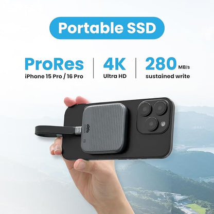 LinkMore 1TB Magnetic External SSD – 950MB/s Read – for ProRes 4K – Portable SSD Compatible with MagSafe, USB-C, USB-A, PC (NR P100)
