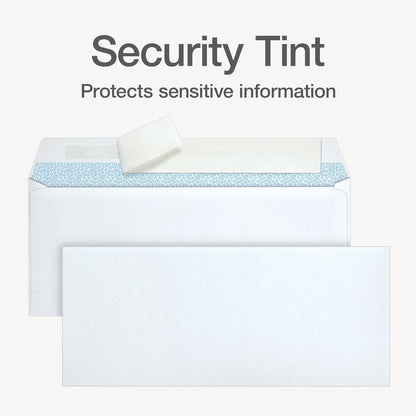 Columbian #10 Self-Seal Security Envelopes, Security Tint and Pattern, Redi-Strip Self-Seal Closure, 24-lb White Wove, 4-1/8" x 9-1/2", 100/Box (1016911)
