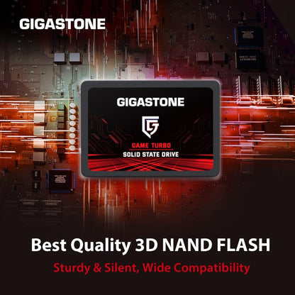 Gigastone SATA SSD 256GB 2.5 inch SSD 520MB/s Upgrade Laptop PC Memory and Storage PS4 HDD Replacement 2.5" Internal Solid State Hard Drives SATA III SLC Cache 3D NAND Game Turbo Performance