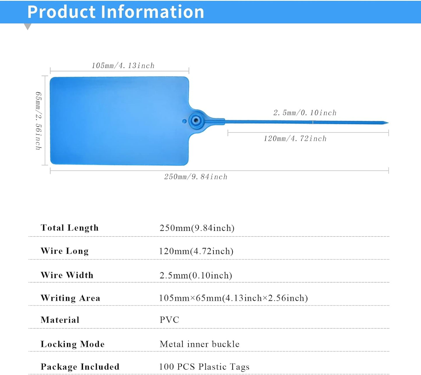 100 Plastic Tags Shipping Tags Water Proof Tags for Labeling Shipping Labels Security Seals Writable Marker Ties Hanging Tags Storage Tag with One Marker Pen (Pink)
