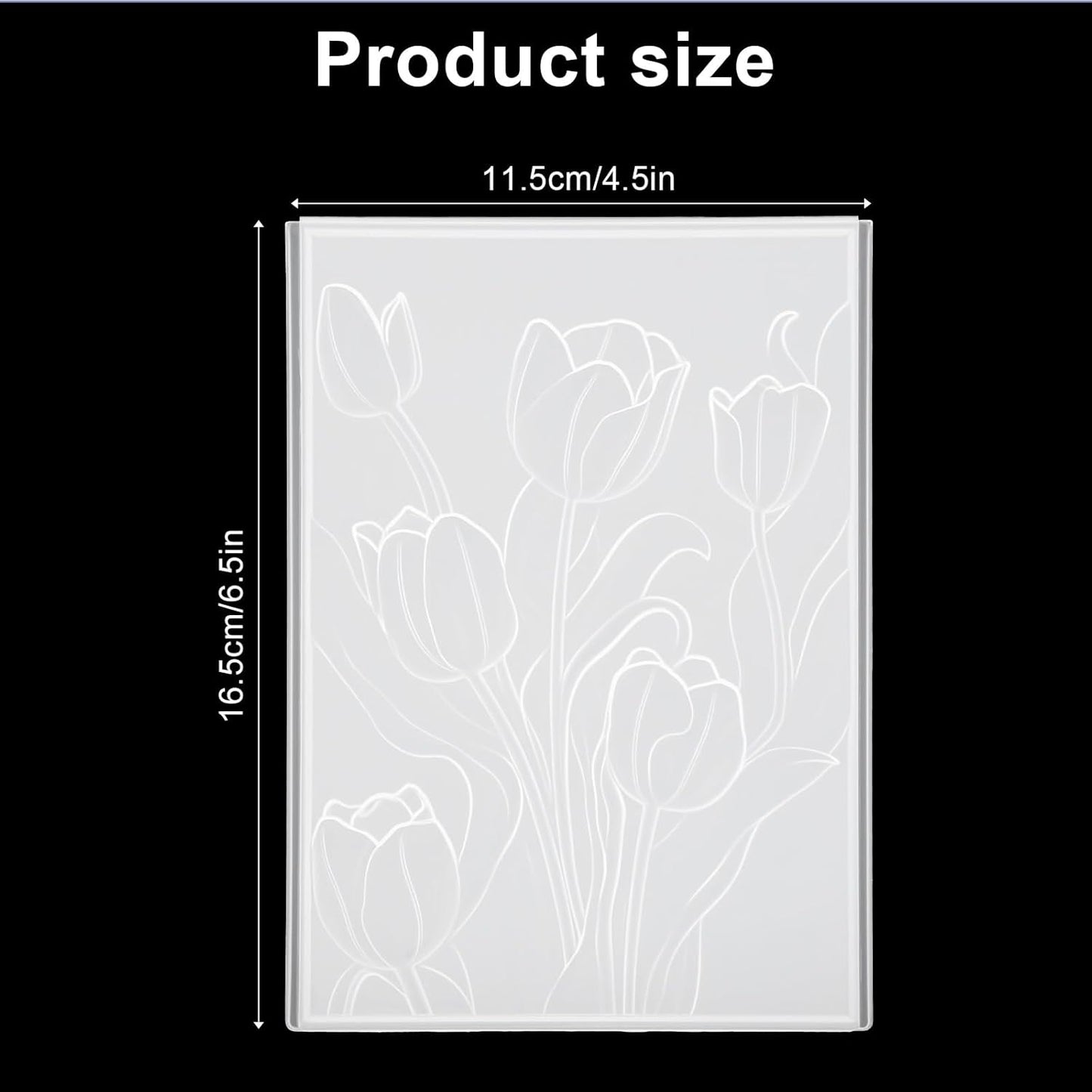 Classicseali 3D Embossing Folders,Tulip Embossing Folder, Transparent Embossings Folder Clearance,Scrapbooking, Paper Art, Art Supplies, Handmade Products