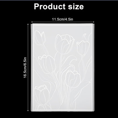 Classicseali 3D Embossing Folders,Tulip Embossing Folder, Transparent Embossings Folder Clearance,Scrapbooking, Paper Art, Art Supplies, Handmade Products
