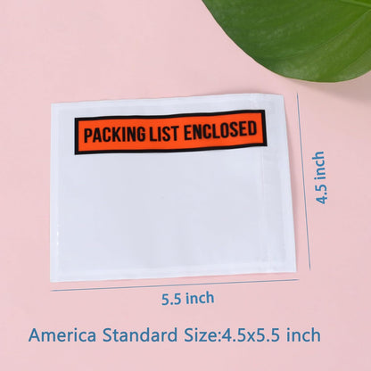 100 PCS 4.5"x 5.5" Packing List Envelopes - Self-Adhesive Shipping/Mailing Pouch Enclosed Bags for Packing Slips Invoice Label…