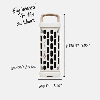 Turtlebox Ranger: Loud! Outdoor Portable Bluetooth 5.4 Speaker | Rugged, Waterproof, Ultra-Portable | Plays to 105db, Deep Bass, Shockproof, Unlimited Pairing for Full Stereo Experience, Ivory