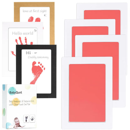 Inkless Baby Hand and Footprint Kit,Clean-Touch Ink Pad Kit,Safe No Mess Printing Infant Hand Foot Stamp,4 Pack Newborn Inkless Print Pads Best Keepsake or Gifts for Family