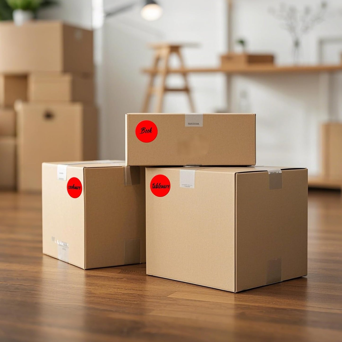 300 PCS Round Stickers 4 Inch Red Vinyl Circle Floor Dots Sticker Removable Self-Adhesive Colored Large Label Roll for Marking Inventory Organizing Classroom Line Up Spots