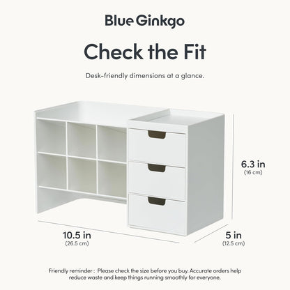 BLUE GINKGO Hive Stack Desk Organizer – Stackable Pen Holder, Stationary Organizer with Drawers - Office Storage, School Supplies, Makeup (Made in Korea, White)