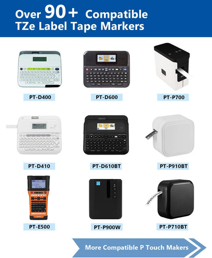 18mm 0.7 Laminated Black on Clear Compatible with P Touch Label Tape TZ TZe-141 TZe141 Refills for Ptouch PT-D410 PT-D400 PT-D600 Label Maker, 3/4 Inch x 26.2 Feet, 3-Pack