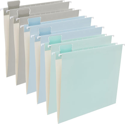 Y YOMA 6 Pack Colored Hanging File Folders Letter Size Decorative Hanging Folder Cute Pretty File Folder for Filing Cabinet Drawer Office Home with 1/5-Cut Adjustable Tabs, 3 Selected Fashion Color