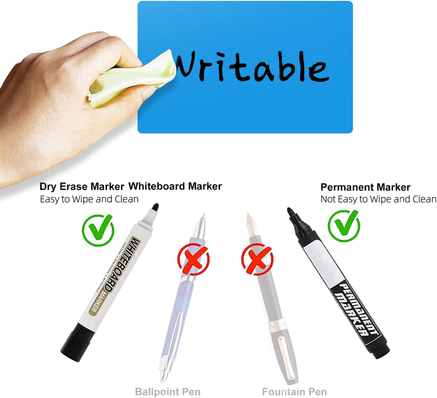 Rectangle Labels Sticker 3×5 Inch Vinyl Floor Stickers Color Coding Name Tags Roll Removable 200 PCS, Blue