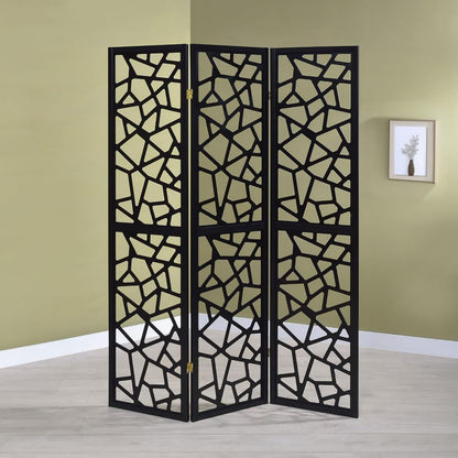 NicBex Room Divider 3 Panel Room Dividers with Complex Pattern Designs Partition Room Dividers and Folding Privacy Screens Wall Divider for Home, Office, Room Separation,52"W x 0.75"D x 70.25"H, Black