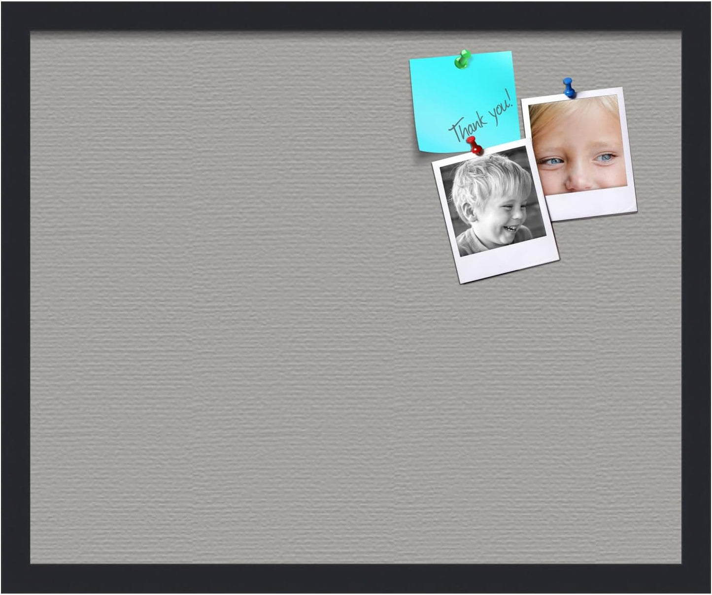 PinPix 22x18 Inch Cork Bulletin Board. This Decorative Framed Pin Board Comes with Dark Stone Design and a Satin Black Frame. Ideal for Home Office Decor or Message Board (PinPix-1808)