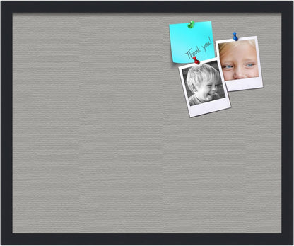 PinPix 22x18 Inch Cork Bulletin Board. This Decorative Framed Pin Board Comes with Dark Stone Design and a Satin Black Frame. Ideal for Home Office Decor or Message Board (PinPix-1808)