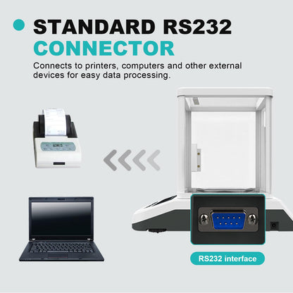 JOANLAB Analytical Balance 500g x 1mg Scale High Precision 0.001g Accuracy Digital Lab Scale for Laboratory Pharmacy Jewelry w/Front & Rear Display