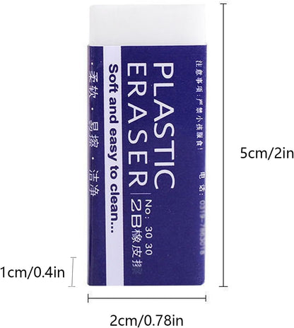 Dreamm White Erasers 6 Pack Pencil Erasers White Erasers for Kids Bulk for Students School Supplies Office Prize Gifts (White 6 Pcs)