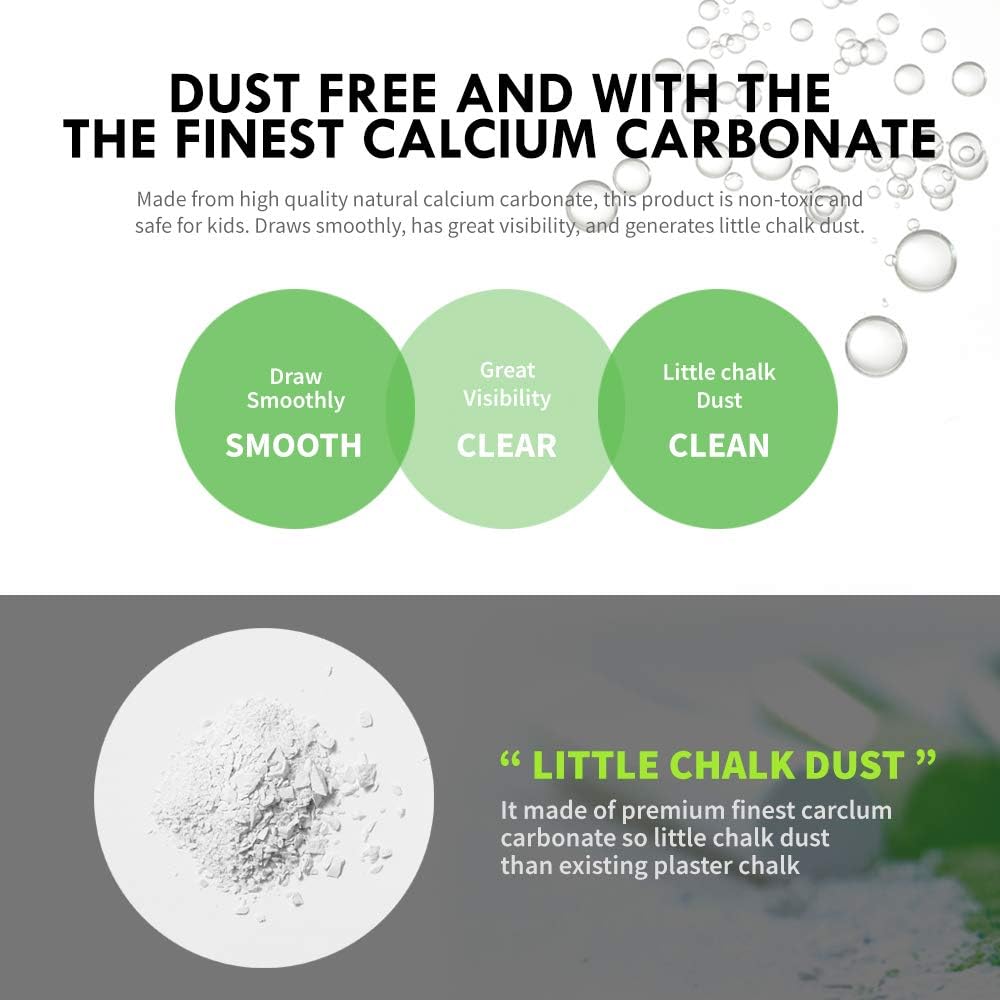 Hagoromo Fulltouch Luminous Chalk 1 Box, Non-Toxic, Dustless [72 Pcs/Yellow Green]