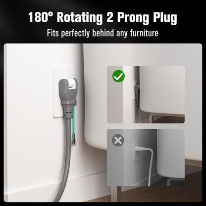 Power Strip Surge Protector with Multiple Outlets, Charging Station(100W Max), Flat Plug Extension Cord 10 Ft Long Cord, 8 Outlets & 4 USB Ports (2 USB C), Desk Charging Station for Home Office