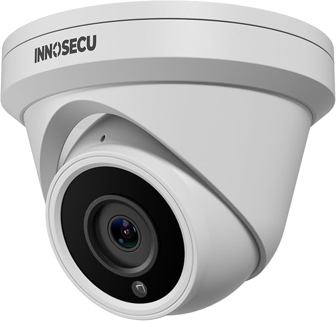 IP PoE Camera, UltraHD 5MP Dome Security Camera Outdoor Indoor, 2.8mm Lens Wide Angle 110°, Night Vision 100ft, Built-in Mic, Smart Human/Vehicle Detection, IND5GR93A (White)