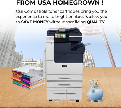 Toner Pros High Capacity Remanufactured Xerox Versalink 006R01824, 006R01825, 006R01826, 006R01827 Toner Cartridge - Replacement for C7120/C7125/C7130 Printers - 4 Color Pack KCMY