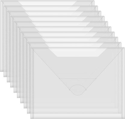 10 Pack Large Size Upgard Plastic Storage Envelopes for Dies and Stamps Plastic Reusable Envelopes Bags for Cutting Dies Stencil Embossing Crafts for DIY Scrapbooking Paper Card Craft Organizer Holder