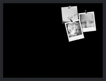 PinPix 32x24 Inch Cork Bulletin Board. This Decorative Framed Pin Board Comes with Solid Black Design and a Satin Black Frame. Ideal for Home Office Decor or Message Board (PinPix-622)