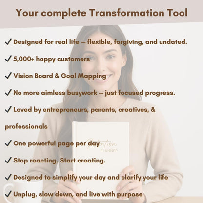 Pland Studio 90-Day Planner Journal – Undated Daily Goal Organizer in Alabaster Linen | Gratitude Journal, Habit Tracker, Vision Board, and Reflection Pages for Mindful Planning