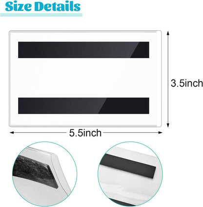 Ctosree 50 Pcs Magnetic Sign Holder Pallet Rack 5.5 x 3.5 Inches Magnetic Label Holder Clear Double Sided Window Display Frame Easy Front Opening for Window Door Office Schedule Store Home