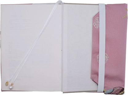 BLBMH 5.5x8.5 inch Book Covers for Paperbacks Adjustable Paperbacks Book Cover Soft Cloth Protector for Journal Bible- Embroidered Butterflies