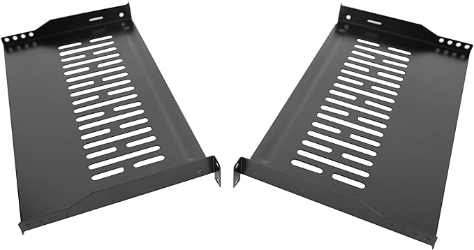 Server Rack Shelf-Universal Vented Rack Mount Cantilever Tray for 19" Network Rack & Cabinet - Heavy Duty Steel - Weight Capacity 55lb-1U H 10" D/ 2 Pieces Packaging GLOBALRACK (1U10, 10INCH)