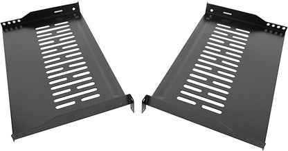 Server Rack Shelf-Universal Vented Rack Mount Cantilever Tray for 19" Network Rack & Cabinet - Heavy Duty Steel - Weight Capacity 55lb-1U H 10" D/ 2 Pieces Packaging GLOBALRACK (1U10, 10INCH)