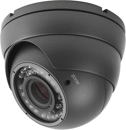 Analog CCTV Camera HD 1080P 4-in-1 (TVI/AHD/CVI/CVBS) Security Dome Camera Outdoor, 2.8mm-12mm Manual Focus/Zoom Varifocal Lens, Weatherproof Metal Housing 36 IR-LEDs Day & Night Monitoring (Grey)