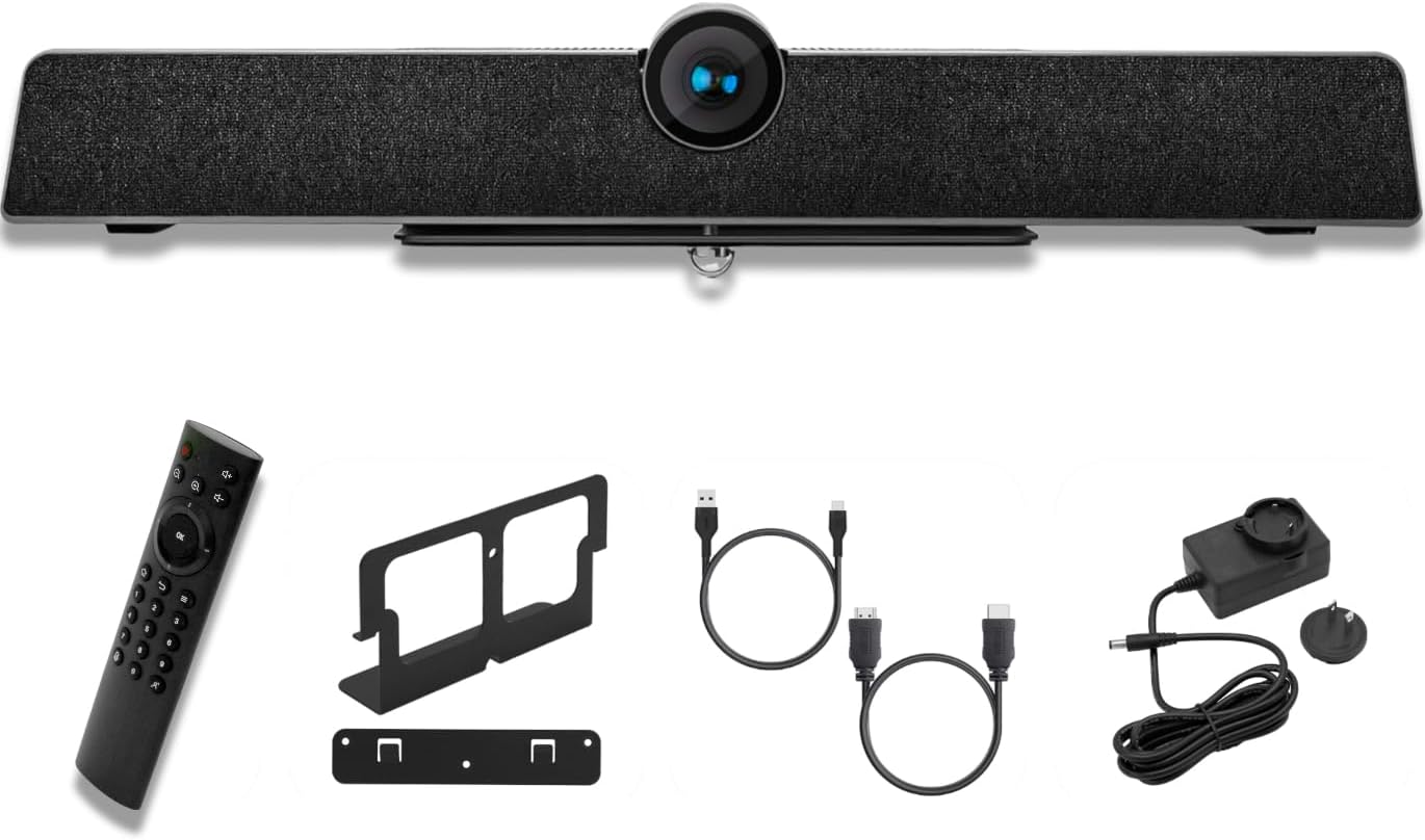Pyle 4K USB Video Conference Room Camera System 120° FOV with 5X Zoom, AI Auto Framing, Echo Cancellation, 8m Mic Pickup Conferencing System for Home Offices, Zoom, Skype, Microsoft Teams, PC Meetings